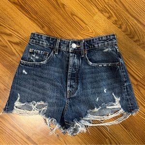 Zara High waisted Blue Jean Shorts